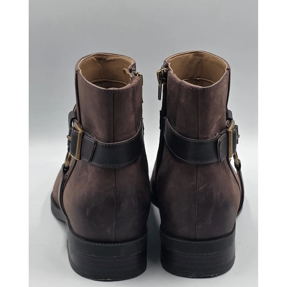 Vionic Rhiannon Women's Chocolate Oiled Nubuck Ankle Boots Size 8.5